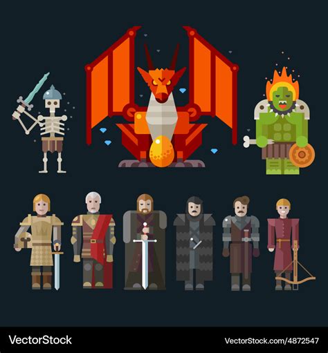 Different characters for the game Royalty Free Vector Image