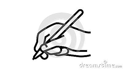 Writing Hand Hold Pen Line Icon Animation Stock Video - Video of internet, symbol: 207615863