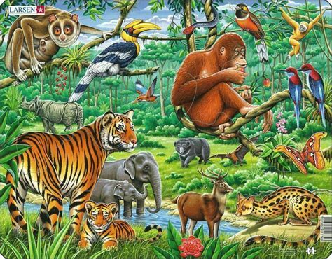 Jungle Animals 20 Piece Children's Educational Jigsaw Puzzle By Larsen