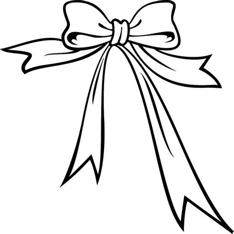 a black and white bow with a ribbon on the side, for christmas coloring pages