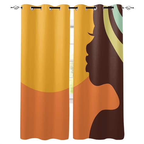 African American Woman Ancient Printing Curtain For Living Room Luxury ...