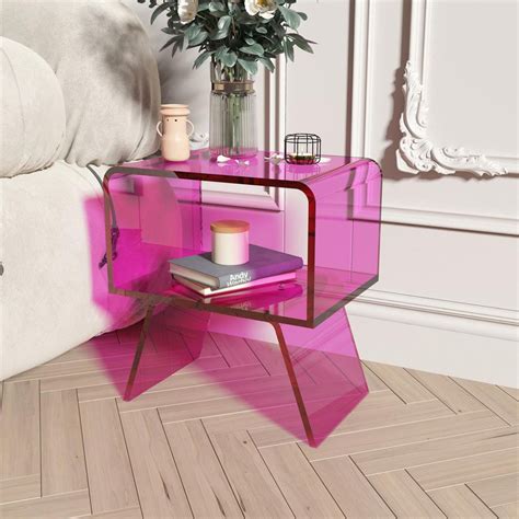 Acrylic Sofa Side Table Creative Corner Table Living Room Coffee Table ...