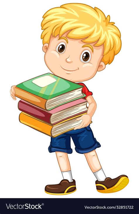 Child Holding A Book Clipart For Kids