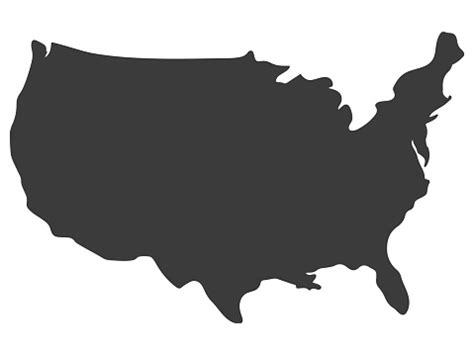 Silhouette Map Of United States Of America Vector Illustration Stock ...