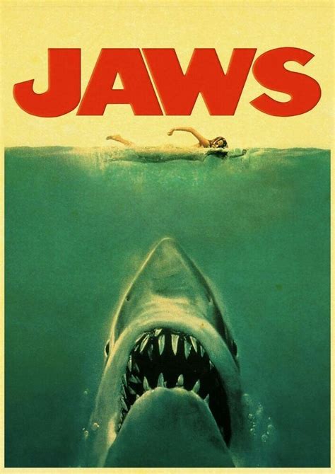 Classic 90s JAWS Vintage Movie Poster Film Art Printed For Home Bar Wall Decor #Vintage | Movie ...