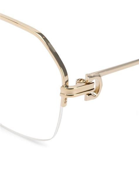 Cartier Eyewear Metallic Frame Glasses - Farfetch