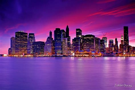 "New York City Manhattan Skyline at Night" by Zoltán Duray | Redbubble