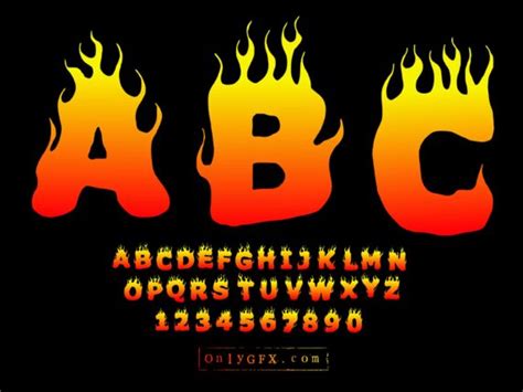 Fire Flame Alphabet (EPS, SVG) | OnlyGFX.com