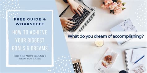 Free Guide & Worksheet to Achieve Your Dreams & Goals - Audience of One ...