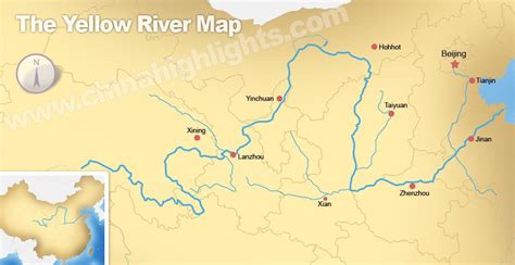 Yellow river valley/ Huang River Valley | Yellow river, River, China map