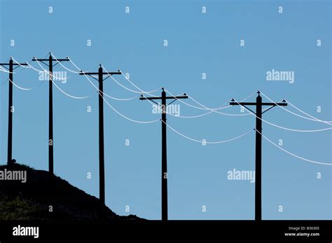 Power lines silhouette Stock Photo - Alamy