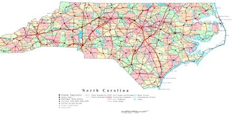 North Carolina Printable Map