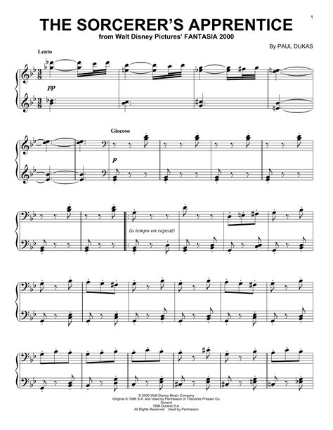 Paul Dukas "The Sorcerer's Apprentice" Sheet Music Notes | Download ...