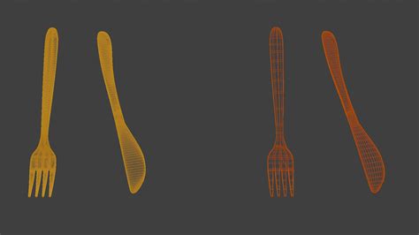 3D file Knife And Fork 3D Model・3D printable model to download・Cults