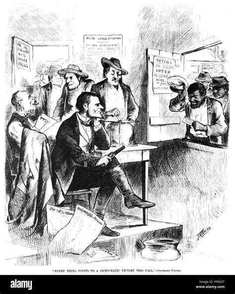 WHITE LEAGUE, 1874. /nA cartoon from a Northern American newspaper of 1874 on the efforts of the ...