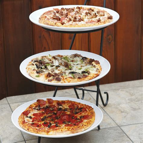 IR-511 - Black Round 3-Tier Pizza Stand, 18.5" tall, holds 11" Pizza ...