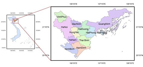 Red River Delta Vietnam Map - Ebonee Magdalene