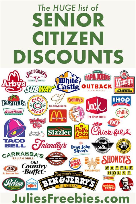 HUGE list of Senior Citizen Discounts | Senior citizen discounts, Senior discounts, Senior citizen