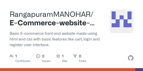 GitHub - RangapuramMANOHAR/E-Commerce-website-using-HTML-and-CSS: Basic ...