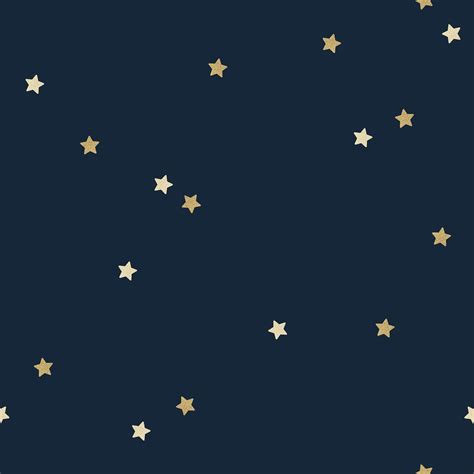 Gold star seamless pattern on a midnight blue background | free image ...