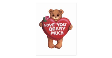 Love You Beary Much products Postcard | Zazzle