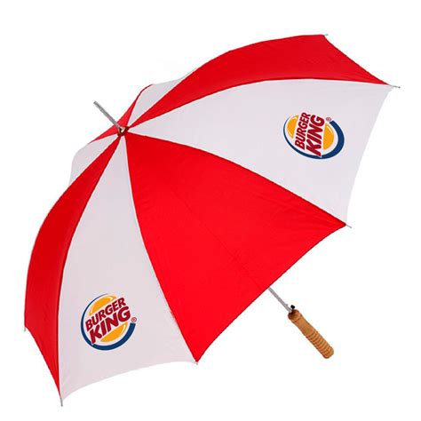 Red and White Mild Steel,Polyester Striped Golf Promotional Umbrella at Rs 180 in Mumbai