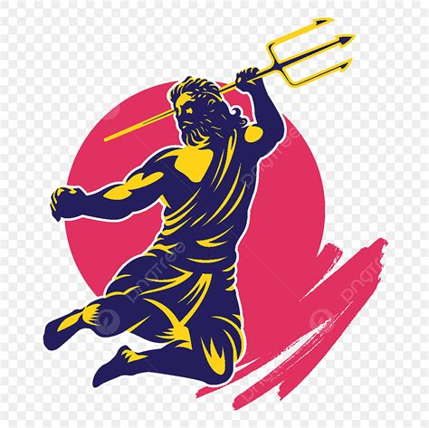 Trident Poseidon Vector Hd PNG Images, Poseidon Or Neptune Throw A Trident Gods Mascot Logo ...