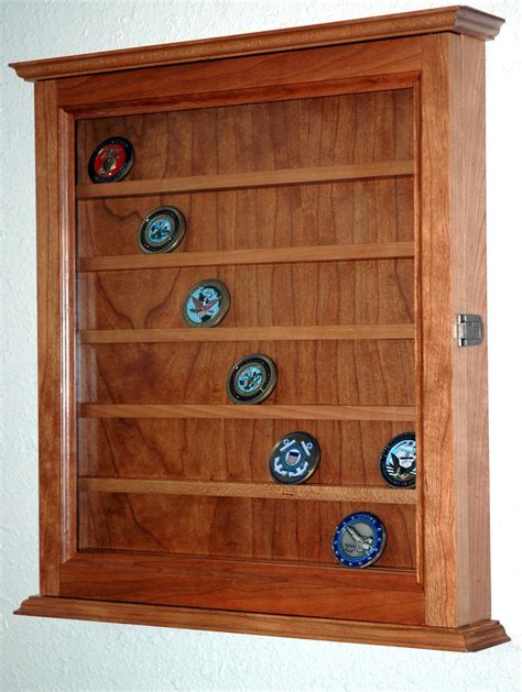 42 Challenge Coin Display Case Cabinet-Cherry by fwdisplay on Etsy