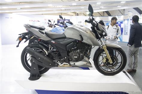 TVS Apache RTR 200 4V Matte Gray side at Make In India Week