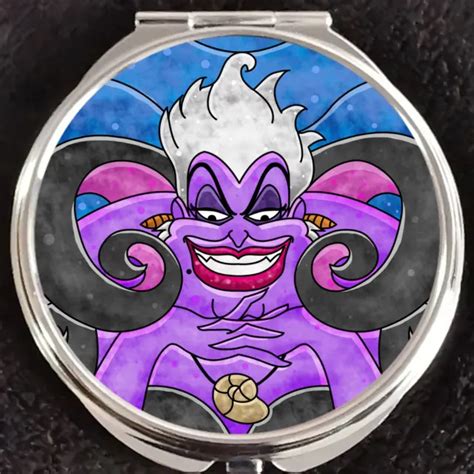 DISNEY VILLAIN URSULA Little Mermaid Makeup Compact Double Mirror ...