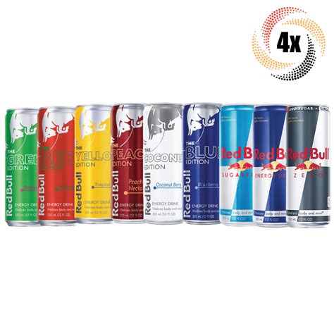 4x Cans Red Bull Variety Flavor Energy Drinks 12oz ( Mix & Match ...