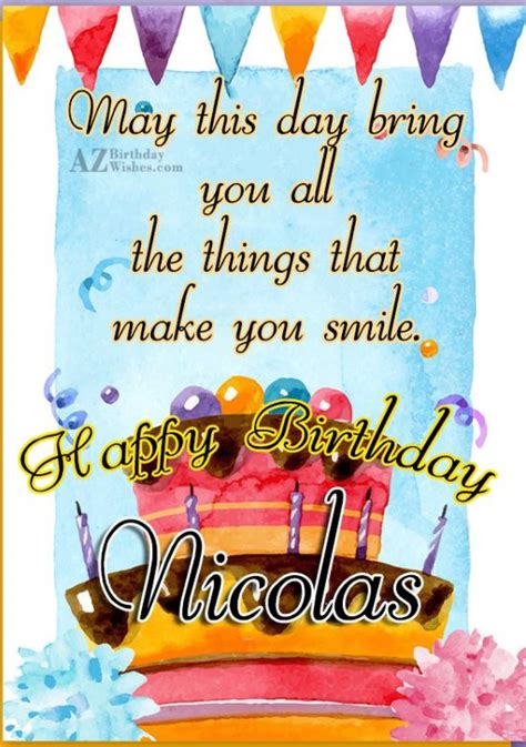 Happy Birthday Nicolas - AZBirthdayWishes.com