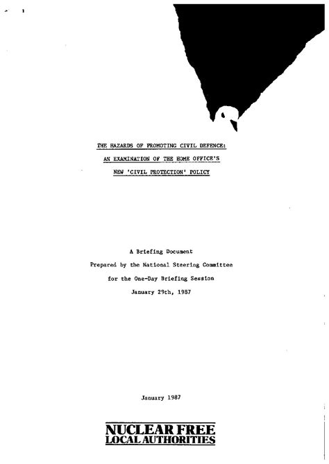 'The Hazards of Promoting Civil Defence: An examination of the Home Office’s New ‘Civil ...