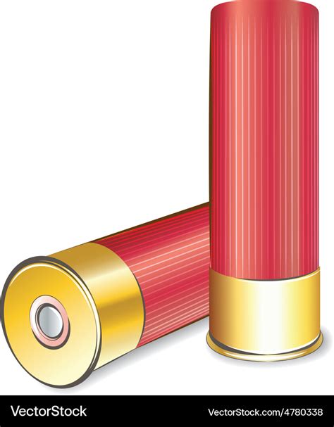 Shotgun shell on white background Royalty Free Vector Image