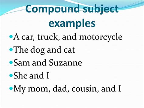 Compound Subject Compound Predicate Examples