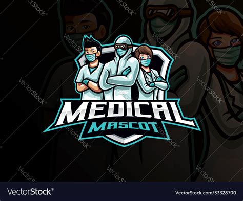 Medical mascot esport logo design Royalty Free Vector Image