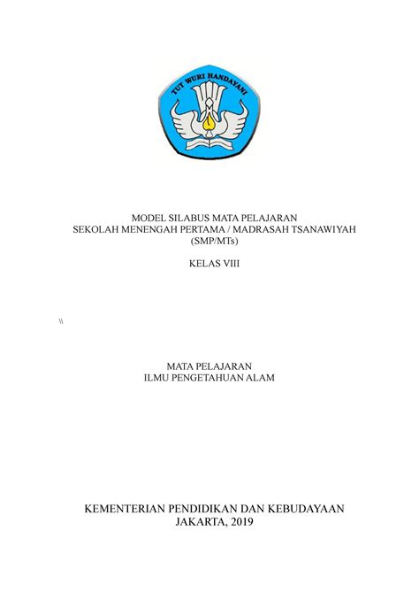 2. Silabus - MODEL SILABUS MATA PELAJARAN SEKOLAH MENENGAH PERTAMA ...