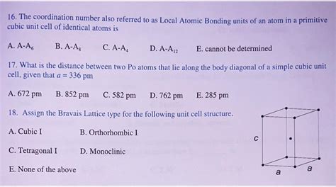 Solved 16. ﻿The coordination number also referred to as | Chegg.com