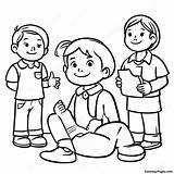 Respectful Children Listening Coloring Page  Pagescom sketch template