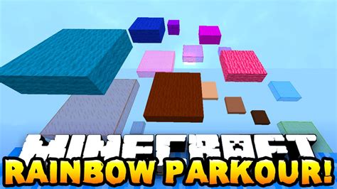 Minecraft RAINBOW PARKOUR RACE! (Sky Parkour) w/PrestonPlayz, Vikkstar ...