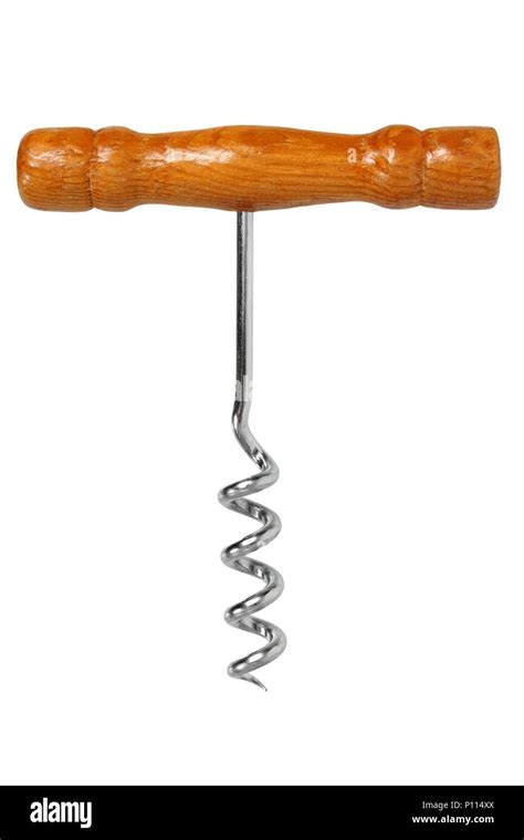 Old-fashioned corkscrew isolated on white background Stock Photo - Alamy