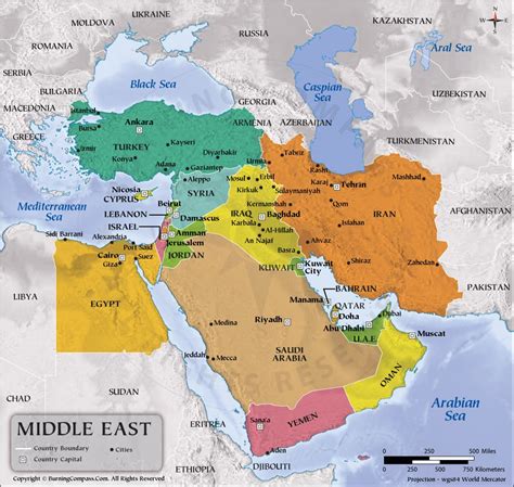 PDF of Middle East Map, Middle East Map PDF