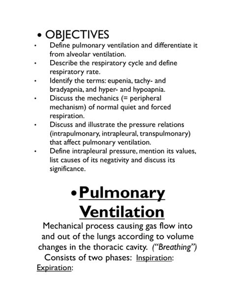 Pulmonary Ventilation