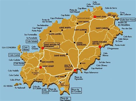 Mappa delle spiagge più famose di Ibiza | Ibiza, Spiagge, Ibiza spagna