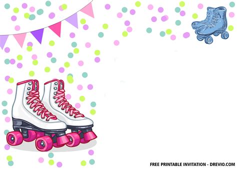 FREE Printable Roller Skates Invitation templates | Download Hundreds ...