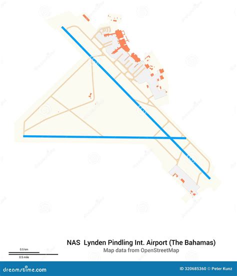 Map of Lynden Pindling International Airport. IATA-code NAS Stock Illustration - Illustration of ...