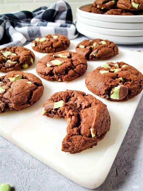 Chocolate Mint Cake Mix Cookies - A Crazy Family