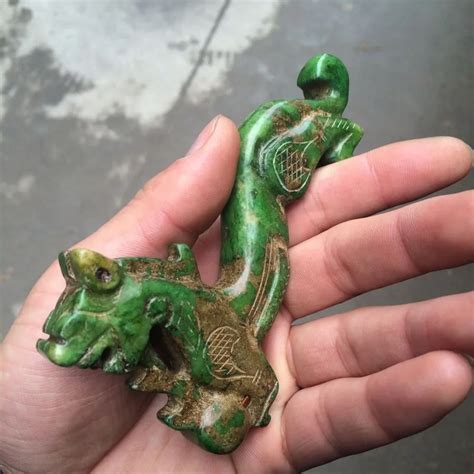 Free shipping Chinese antique jade carved statue Long-in Figurines & Miniatures from Home ...