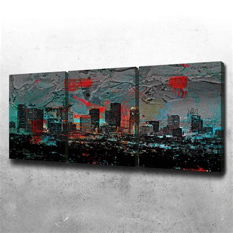 Abstract Los Angeles Skyline Canvas Set – Legendary Wall Art