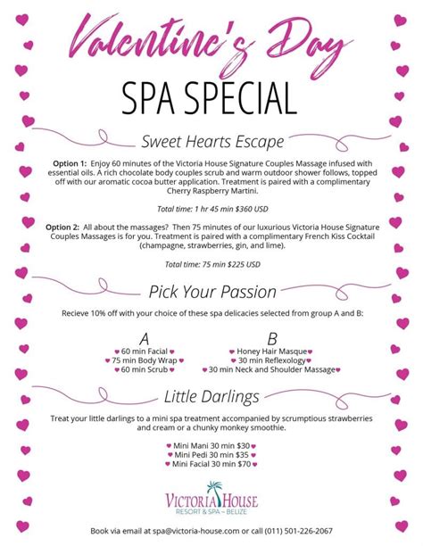 Valentine’s Day Spa Special - Victoria House Resort & Spa